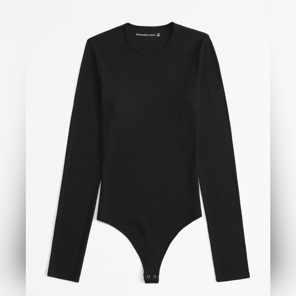 EUC Abercrombie & Fitch Womens Long Sleeve Featherweight Crew Bodysuit Size S